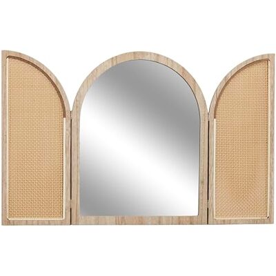 HOME DECO FACTORY , HD0448 Wandspiegel met rolluik Bali, exotisch design van bruin hout, elegant en functioneel decoratief element, afmetingen 60 x 80 cm, bruin HOME DECO FACTORY , HD0448 Wandspiegel met rolluik Bali, exotisch design van bruin hout, elegant en functioneel decoratief element, afmetingen 60 x 80 cm, bruin