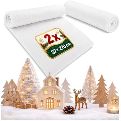 com-four ® 2 x sneeuwmatten voor kerstdecoratie, kunstsneeuw Decoratieve sneeuw dons com-four ® 2 x sneeuwmatten voor kerstdecoratie, kunstsneeuw Decoratieve sneeuw dons