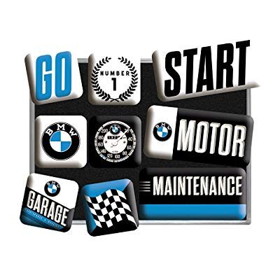 ART Retro koelkastmagneten, 9 stuks, BMW Motor cadeau-idee voor BMW fans, officieel gelicentieerd product (OLP), decoratie voor magneetbord, vintage design ART Retro koelkastmagneten, 9 stuks, BMW Motor cadeau-idee voor BMW fans, officieel gelicentieerd product (OLP), decoratie voor magneetbord, vintage design