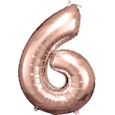 amscan Générique Ballon-nummer 6, 86 cm, roségoud amscan Générique Ballon-nummer 6, 86 cm, roségoud