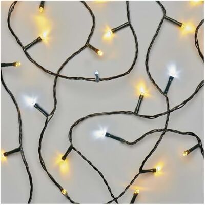 EMOS Led-lichtketting warmwit + koudwit voor binnen en buiten, 180 LED-lichtketting met 6 uur timerfunctie, voeding en transformator voor feestjes, Kerstmis, decoratie EMOS Led-lichtketting warmwit + koudwit voor binnen en buiten, 180 LED-lichtketting met 6 uur timerfunctie, voeding en transformator voor feestjes, Kerstmis, decoratie