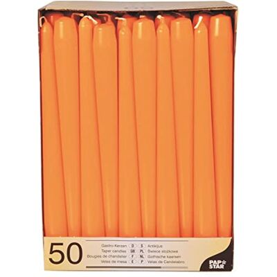 PAPSTAR 50 stuks kandelaarskaarsen oranje Ø 2,2 cm 25 cm PAPSTAR 50 stuks kandelaarskaarsen oranje Ø 2,2 cm 25 cm