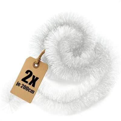 com-four ® 2 x kerstslinger, kerstdecoratie voor de kerstboom, slinger, kerstboom, slinger, 200 cm Décoration pour sapin de Noël com-four ® 2 x kerstslinger, kerstdecoratie voor de kerstboom, slinger, kerstboom, slinger, 200 cm Décoration pour sapin de Noël