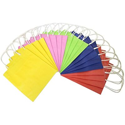 Folia 22409 20 stuks kraftpapieren zakken, 24 x 12 x 31 cm, verschillende kleuren, om te knutselen, decoratie en cadeau Folia 22409 20 stuks kraftpapieren zakken, 24 x 12 x 31 cm, verschillende kleuren, om te knutselen, decoratie en cadeau