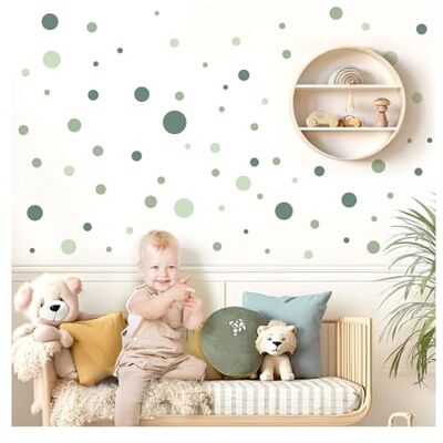 Little Deco Muursticker 120 stippen groene cirkels DL5002 groen Little Deco Muursticker 120 stippen groene cirkels DL5002 groen