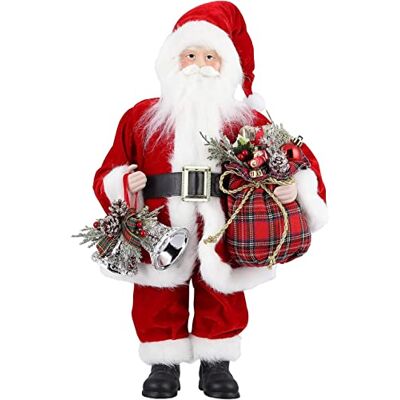 Uten Staande kerstmanfiguur met geschenkzakje en hoorn 43,2 cm woondecoratie Uten Staande kerstmanfiguur met geschenkzakje en hoorn 43,2 cm woondecoratie