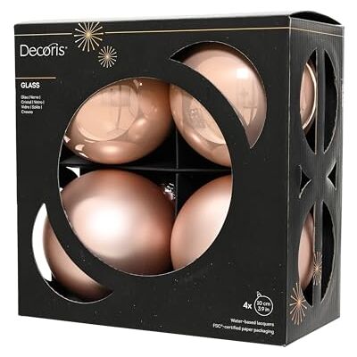 Kaemingk Set van 4 kerstballen van glas 10 cm Mat en glanzend Grote kerstballen Kerstballen Kerstversiering en kerstboomversiering Roze Kaemingk Set van 4 kerstballen van glas 10 cm Mat en glanzend Grote kerstballen Kerstballen Kerstversiering en kerstboomversiering Roze
