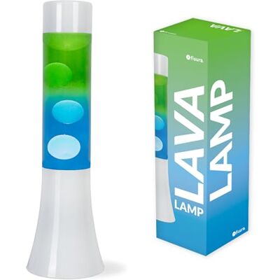 Fisura Blauwe lavalamp met kleurverloop. Lavalamp 30 cm met witte basis en blauw kleurverloopglas. Origineel retro cadeau. Afmetingen: 9 x 9 x 30 cm. Fisura Blauwe lavalamp met kleurverloop. Lavalamp 30 cm met witte basis en blauw kleurverloopglas. Origineel retro cadeau. Afmetingen: 9 x 9 x 30 cm.