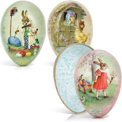 com-four ® 3 x paaseieren om te vullen, 9 cm, vintage motieven com-four ® 3 x paaseieren om te vullen, 9 cm, vintage motieven