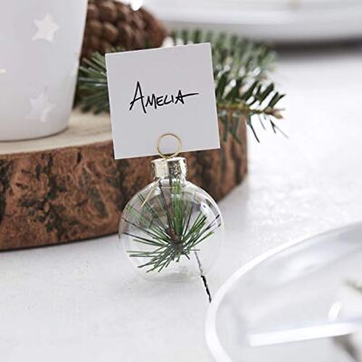 Ginger Ray Set van 6 tafelnaambordjes in de vorm van een kerstbal rustiek Let It Snow Ginger Ray Set van 6 tafelnaambordjes in de vorm van een kerstbal rustiek Let It Snow