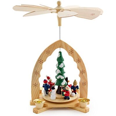 BRUBAKER Houten kerstpiramide 1 etage 30 cm kerstboom met winterscène BRUBAKER Houten kerstpiramide 1 etage 30 cm kerstboom met winterscène