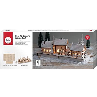 Rayher Houten 3D Winterdorp FSC Mix Credit Naturel 40 x 14,5 x 17 cm 84 stuks Kerstdecoratie Rayher Houten 3D Winterdorp FSC Mix Credit Naturel 40 x 14,5 x 17 cm 84 stuks Kerstdecoratie
