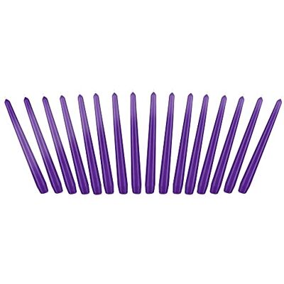 BRUBAKER Puntige kaarsen 24 cm voor kandelaars en kandelaars 16 stuks lange decoratieve kaarsen druppelvrij met lange brandduur kaarsenset paars BRUBAKER Puntige kaarsen 24 cm voor kandelaars en kandelaars 16 stuks lange decoratieve kaarsen druppelvrij met lange brandduur kaarsenset paars