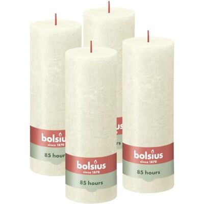 BOLSIUS Rustieke Pillar Candle Ivoor 19 cm Pack 4 BOLSIUS Rustieke Pillar Candle Ivoor 19 cm Pack 4