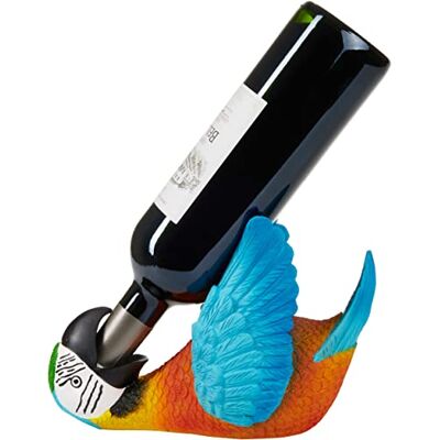 BRUBAKER Flessenhouder dorstige papegaai dronken dieren grappig vogel deco figuur handgeschilderd veelkleurig wijncadeau BRUBAKER Flessenhouder dorstige papegaai dronken dieren grappig vogel deco figuur handgeschilderd veelkleurig wijncadeau
