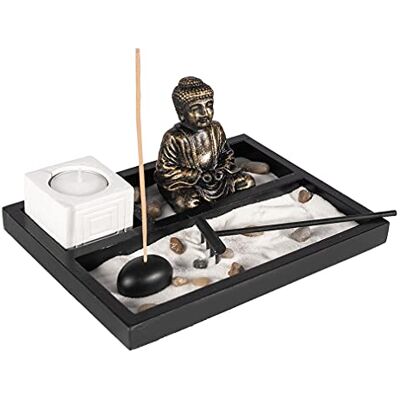 lachineuse Zen Boeddha Garden Aziatische kaarsenhouder Zen decoratie Tuin met zand Aziatische sfeer voor binnen huis kantoor meditatie cadeau-idee Japan Azië decoratie lachineuse Zen Boeddha Garden Aziatische kaarsenhouder Zen decoratie Tuin met zand Aziatische sfeer voor binnen huis kantoor meditatie cadeau-idee Japan Azië decoratie