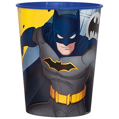 Unique Batman Stadionmok van kunststof, meerkleurig, 453 g, perfect voor feestjes en dagelijks gebruik, 1 stuk Unique Batman Stadionmok van kunststof, meerkleurig, 453 g, perfect voor feestjes en dagelijks gebruik, 1 stuk