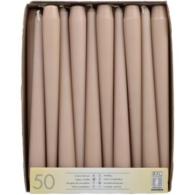 PAPSTAR 50 kandelaarskaarsen Ø 2,2 cm 25 cm poeder PAPSTAR 50 kandelaarskaarsen Ø 2,2 cm 25 cm poeder