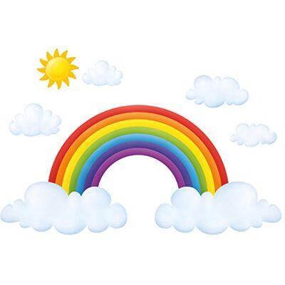 DECOWALL DA-1713 Muursticker Wolken en Regenboog DECOWALL DA-1713 Muursticker Wolken en Regenboog