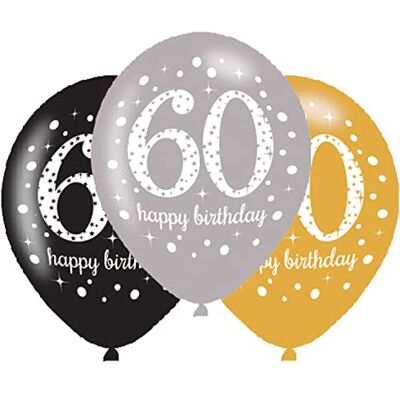 amscan 9900741 latexballonnen, 60 jaar, 27,5 cm, 6 stuks amscan 9900741 latexballonnen, 60 jaar, 27,5 cm, 6 stuks