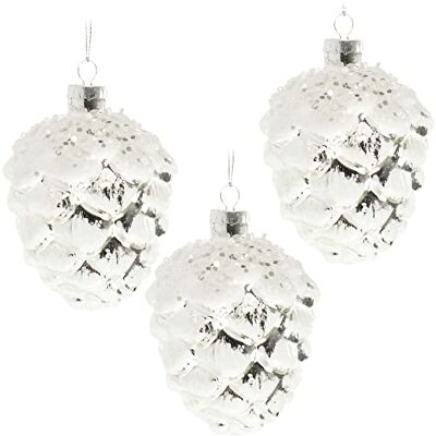 com-four ® 3 x premium kerstboomversieringen, dennenappels van glas kerstboom hangers plasticvrij alternatief com-four ® 3 x premium kerstboomversieringen, dennenappels van glas kerstboom hangers plasticvrij alternatief