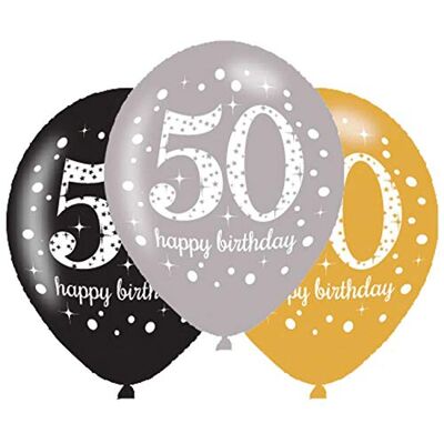 amscan 9900740 27,5 cm Celebration 50e latex ballonnen amscan 9900740 27,5 cm Celebration 50e latex ballonnen
