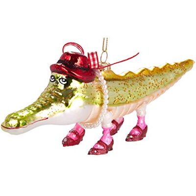 BRUBAKER Grappige krokodil met hoed en schoenen Handbeschilderde Kerstbal van Glas Handgeblazen Kerstboomversieringen Figuren Decoratieve Hangers Boombal 20 cm BRUBAKER Grappige krokodil met hoed en schoenen Handbeschilderde Kerstbal van Glas Handgeblazen Kerstboomversieringen Figuren Decoratieve Hangers Boombal 20 cm