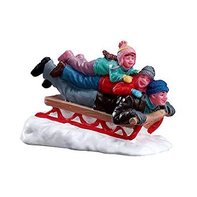 Lemax Figuur kerstdorp: slee met papa 52329 Lemax Figuur kerstdorp: slee met papa 52329