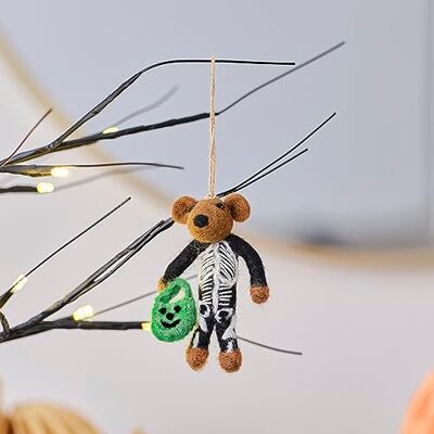 Ginger Ray Vilten skelet beer om op te hangen, Halloween-boomdecoratie Ginger Ray Vilten skelet beer om op te hangen, Halloween-boomdecoratie