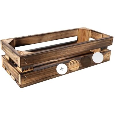 Creative Houten kist, gevlamd, 34 x 14 x 9 cm, vintage houten mand met brandeffect, ideaal voor opslag, cadeau, decoratie, knutselen en knutselen, speelgoed Creative Houten kist, gevlamd, 34 x 14 x 9 cm, vintage houten mand met brandeffect, ideaal voor opslag, cadeau, decoratie, knutselen en knutselen, speelgoed