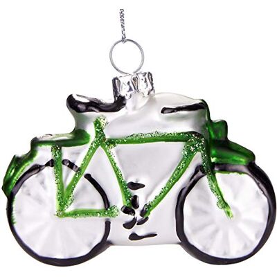 BRUBAKER Groene Fiets Handbeschilderde Kerstbal van Glas Handgeblazen Kerstboomversieringen Figuren Grappige Decoratieve Hangers Boombal 7 cm BRUBAKER Groene Fiets Handbeschilderde Kerstbal van Glas Handgeblazen Kerstboomversieringen Figuren Grappige Decoratieve Hangers Boombal 7 cm