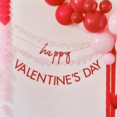 Ginger Ray BM-106 Happy Valentine's vlaggetjesslinger rood en roze Ginger Ray BM-106 Happy Valentine's vlaggetjesslinger rood en roze