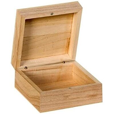 Artemio Vierkante doos, hout, beige, 10 x 10 x 5 cm Artemio Vierkante doos, hout, beige, 10 x 10 x 5 cm
