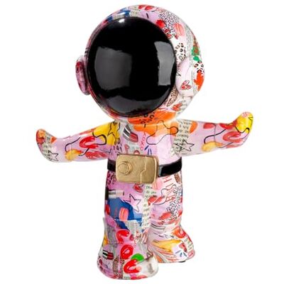 GILDE OOH LALA Astronaut figuur van hars, meerkleurig, hoogte 30 cm x breedte 26 cm, street art stijl GILDE OOH LALA Astronaut figuur van hars, meerkleurig, hoogte 30 cm x breedte 26 cm, street art stijl