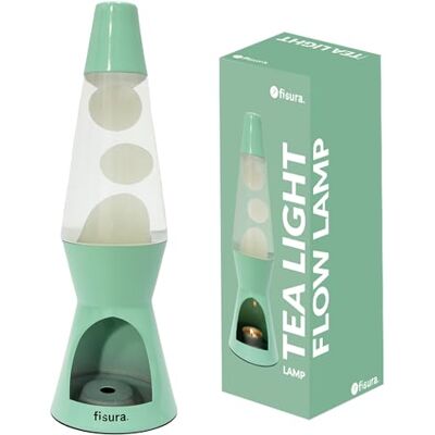 Fisura Lampada lava kleur met een kaars 29 x 8,5 cm (Candela, menta) Fisura Lampada lava kleur met een kaars 29 x 8,5 cm (Candela, menta)