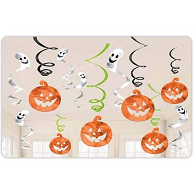amscan 670460 12 stuks hangdecoratie pompoen geest amscan 670460 12 stuks hangdecoratie pompoen geest