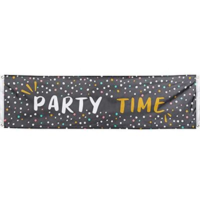 Boland 50353 polyester banner party time 50 x 180 cm feestdecoratie oudejaarsavond verjaardag Boland 50353 polyester banner party time 50 x 180 cm feestdecoratie oudejaarsavond verjaardag