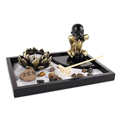 lachineuse Boeddhistische Zen-tuin Wijsheid van Boeddha Zen decoratie Miniatuur Tuin met Zand Voor Binnen Thuis Kantoor Cadeau-idee Japan Decoratie Azië lachineuse Boeddhistische Zen-tuin Wijsheid van Boeddha Zen decoratie Miniatuur Tuin met Zand Voor Binnen Thuis Kantoor Cadeau-idee Japan Decoratie Azië