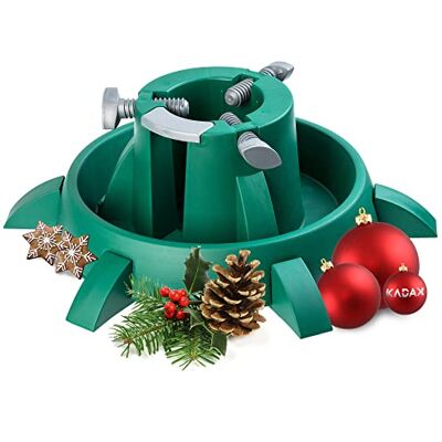 KADAX Kerstboomstandaard met watertank, moderne robuuste kunststof boomstandaard, verschillende maten, stabiel, groen (boomhoogte tot 3 m) KADAX Kerstboomstandaard met watertank, moderne robuuste kunststof boomstandaard, verschillende maten, stabiel, groen (boomhoogte tot 3 m)