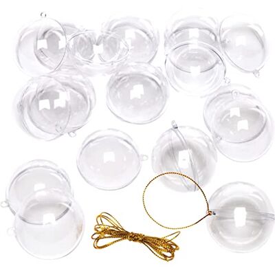 Baker Ross EX2323 Kerstballen om op te hangen, transparant, 12 stuks Baker Ross EX2323 Kerstballen om op te hangen, transparant, 12 stuks