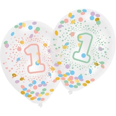 amscan confetti latex 11 inch ballonnen set 6 eerste verjaardag amscan confetti latex 11 inch ballonnen set 6 eerste verjaardag