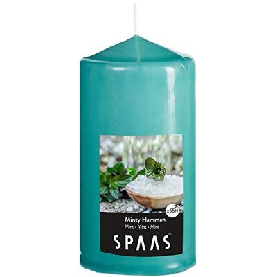 Spaas Geurende cilinderkaars 80/150 mm, ± 65 uur Minty Hammam Spaas Geurende cilinderkaars 80/150 mm, ± 65 uur Minty Hammam