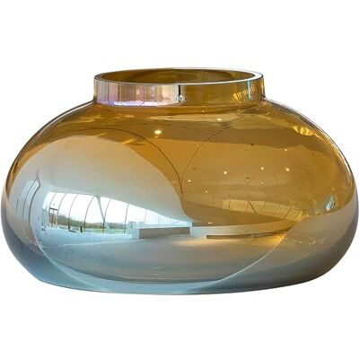 LEONARDO HOME Leonardo POESIA 018650 Handgemaakte decoratieve vaas, elegante bloemenvaas van goudkleurig glas, hoogte 14 cm LEONARDO HOME Leonardo POESIA 018650 Handgemaakte decoratieve vaas, elegante bloemenvaas van goudkleurig glas, hoogte 14 cm