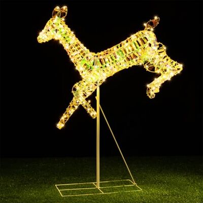 BAKAJI Kerstrendier Lichtgevend Warm Wit Buitenshuis Kerstman Hert LED 3D Kerstdecoratie Buitendeur Decoraties Tuin Terras Beschermingsklasse IP44 (94 x 115 cm) BAKAJI Kerstrendier Lichtgevend Warm Wit Buitenshuis Kerstman Hert LED 3D Kerstdecoratie Buitendeur Decoraties Tuin Terras Beschermingsklasse IP44 (94 x 115 cm)