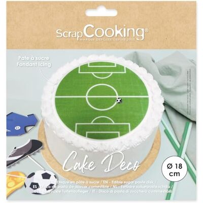 ScrapCooking Suikerpastaschijf voetbal Ø 18 cm eetbare taartdecoratie bedrukt voetbalveld decoratie verjaardag groen 7335 ScrapCooking Suikerpastaschijf voetbal Ø 18 cm eetbare taartdecoratie bedrukt voetbalveld decoratie verjaardag groen 7335
