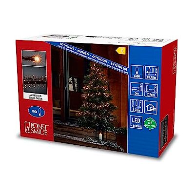 Konstsmide Compactlights Micro LED, 400 amberdiodes, buitentransformator 30 V (IP44), 6 W, zwarte kabel, 3867-800EE, 400 leds, zwart Konstsmide Compactlights Micro LED, 400 amberdiodes, buitentransformator 30 V (IP44), 6 W, zwarte kabel, 3867-800EE, 400 leds, zwart