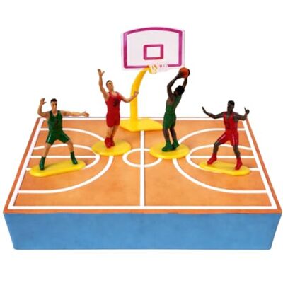 dekora , Décorations de gâteau de basket-ball pour garçons, mini figurines de basket-ball pour décoration de gâteaux, décorations de fête d'anniversaire pour enfants, 5 unités, 4 joueurs et 1 cerceau dekora , Décorations de gâteau de basket-ball pour garçons, mini figurines de basket-ball pour décoration de gâteaux, décorations de fête d'anniversaire pour enfants, 5 unités, 4 joueurs et 1 cerceau