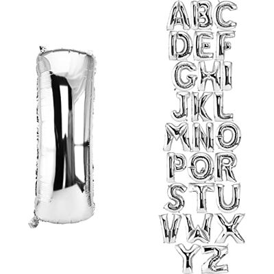 DekoRex Ballon zilver 82 cm ballon verjaardag bruiloft decoratie (letter I) DekoRex Ballon zilver 82 cm ballon verjaardag bruiloft decoratie (letter I)