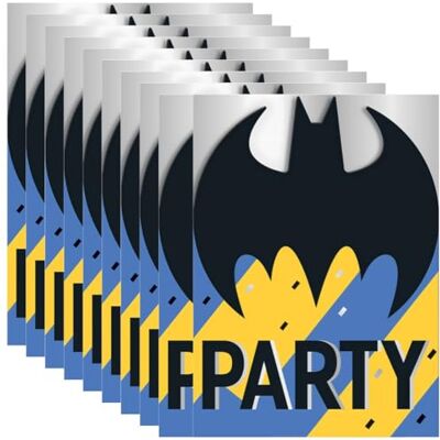 Unique Batman-uitnodigingen (11 cm x 21 cm) stijlvolle kleurrijke uitnodigingen perfect voor themafeesten en feesten 8 stuks Unique Batman-uitnodigingen (11 cm x 21 cm) stijlvolle kleurrijke uitnodigingen perfect voor themafeesten en feesten 8 stuks