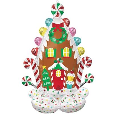 amscan AirLoonz Gingerbread House Foil Balloon P71 Packaged 81 cm x 129 cm, 4491411 amscan AirLoonz Gingerbread House Foil Balloon P71 Packaged 81 cm x 129 cm, 4491411